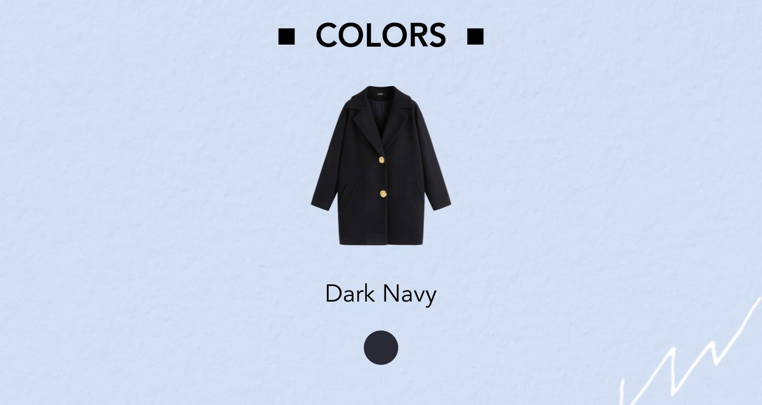 Cider Wool-Look Notched Collar Metal Button Oversized Coat