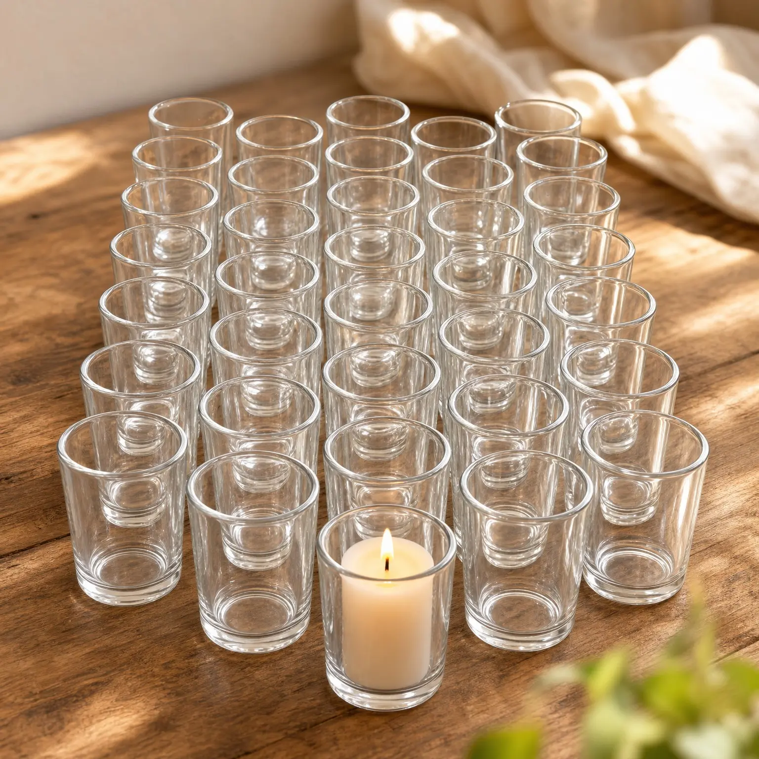36-Pack Clear Glass Votive Candle Holders - Tea Light & Floating Candle Holder Bulk for Wedding Centerpieces, Home Table Decor, Proposal, Christmas & Summer PartiesGift