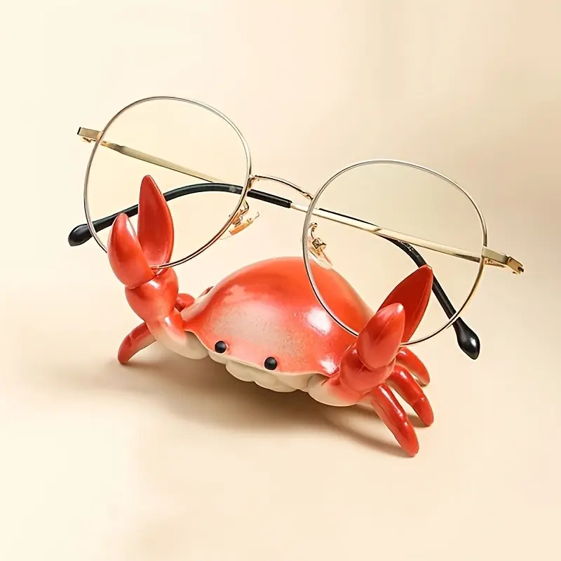 Vibrant Crab Shaped Desk Organizer, Durable Plastic Storage Box, Cute Desktop Decor for Home Office Study, Holds Phone Pen Eyeglasses, Desk Crab Pen Holder