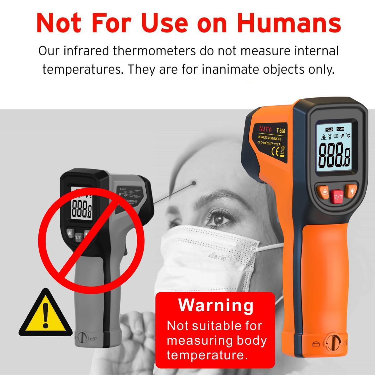 NJTY Infrared Thermometer, Handheld Temperature Measuring Tool, Laser Surface Temperature Reader, Multifunctional Industrial Temperature Meter for Home Repair