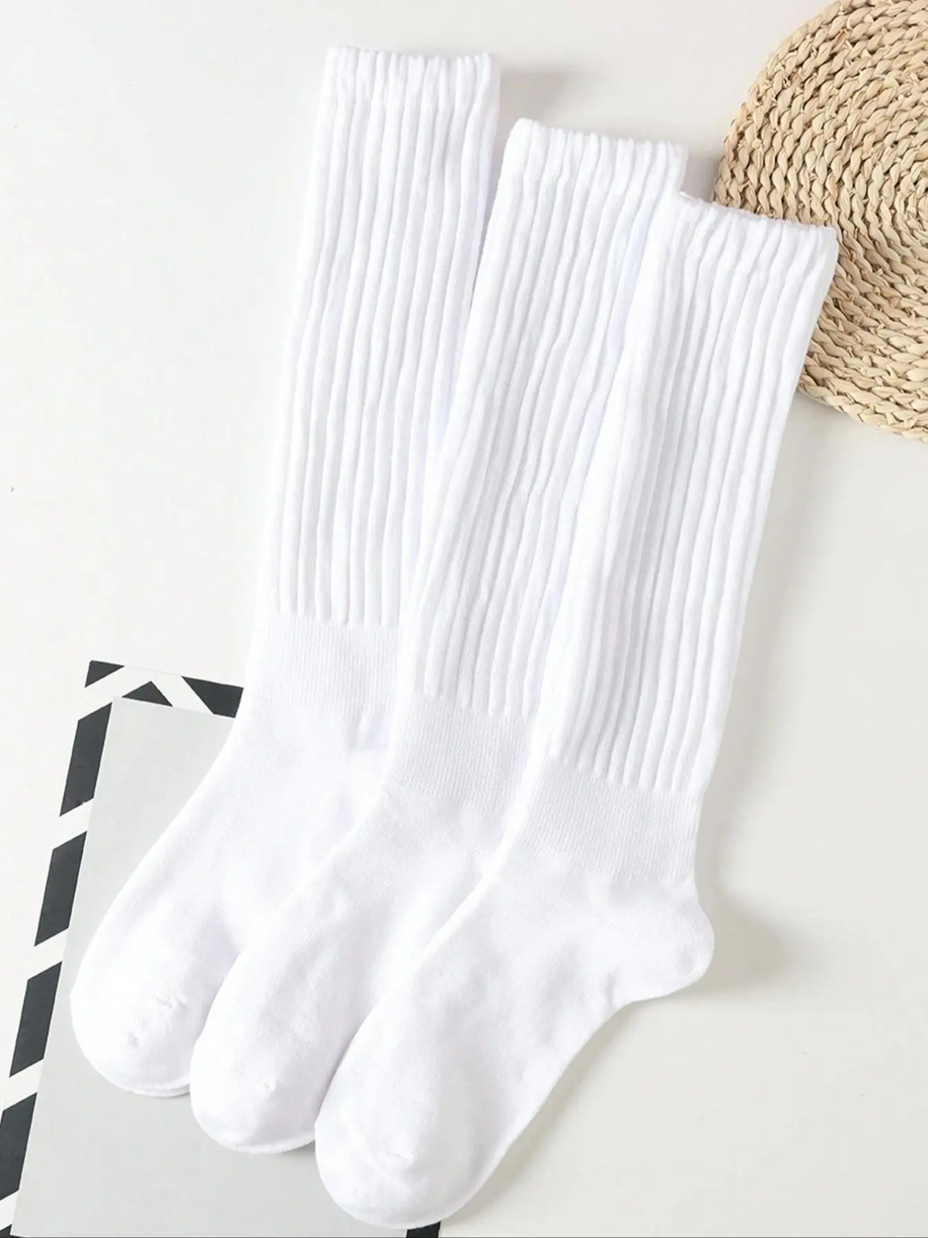3 Pairs, Men's Breathable Comfort Soft Knee High Socks, Style, Versatile All-Season Sports Socks, Casual Daily Wear