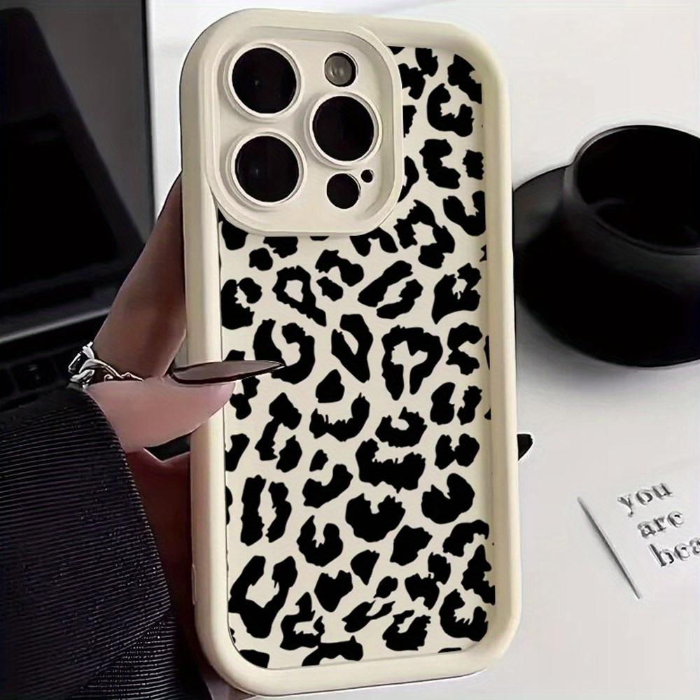 Phone Case - 1pc Black Leopard Print Trendy Brand Full Wrap TPU Phone Case Compatible with Iphone 16, 15, 14, 13, 12, 11 Pro Max, X, XR, XS, 8, 7 Plus