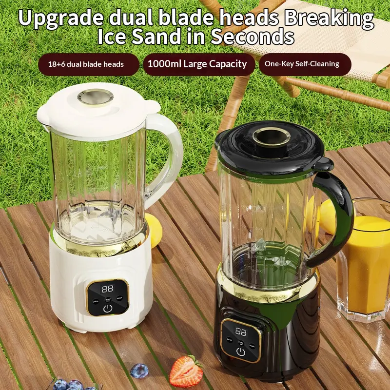 New 7.4V Mini Ice Crusher LED Display Blender 3000mAh Multifunctional Blender Knob Juicer Ice Crusher High Juicing Rate Kitchen Tools