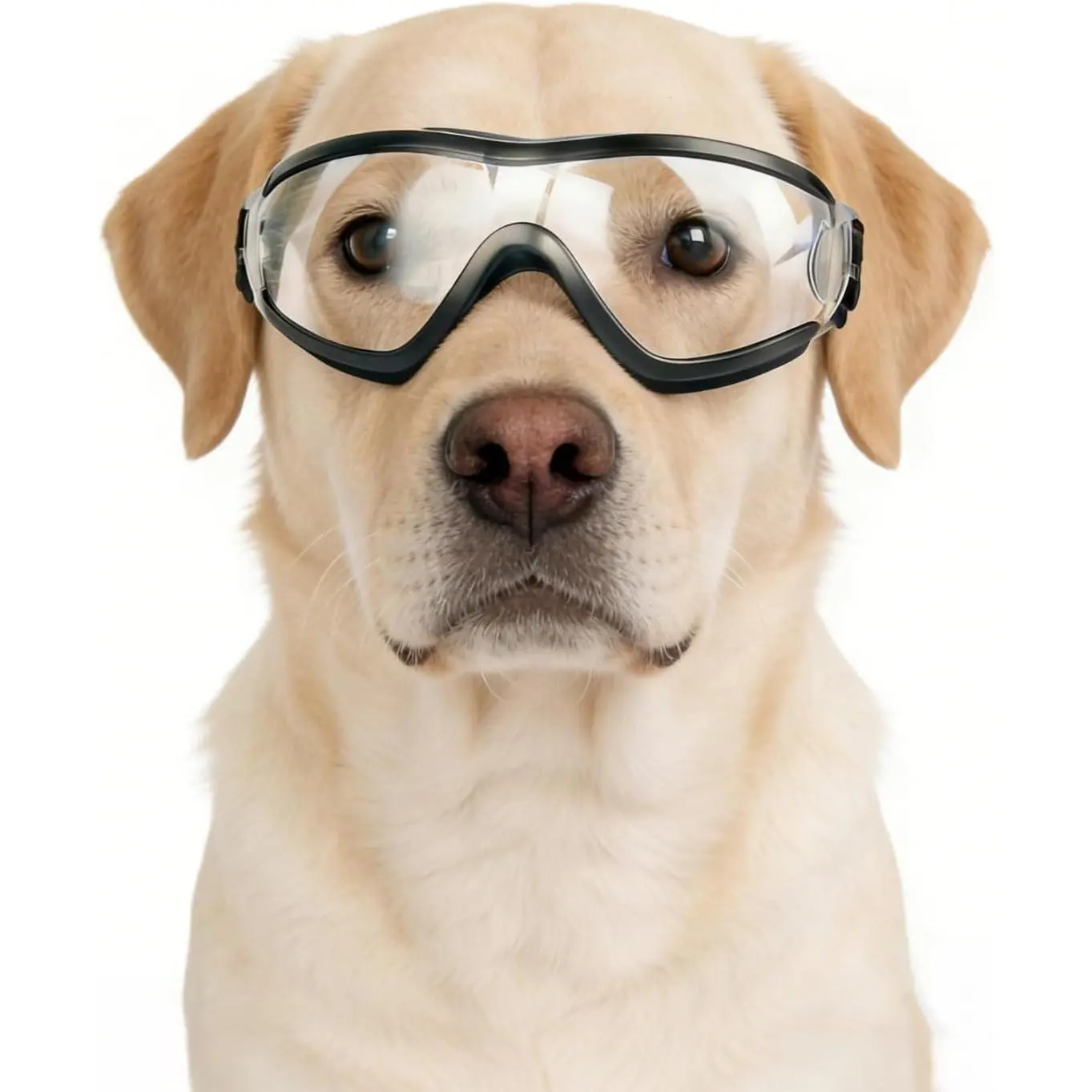 Clear  Goggles Large Breed, UV-Protection Doggie Sunglasses for Medium to Large Dogs, Outdoor  Eye Protection, Anti-Fog Anti-Dust Windproof Snowproof, Adjustable Straps, Transparent