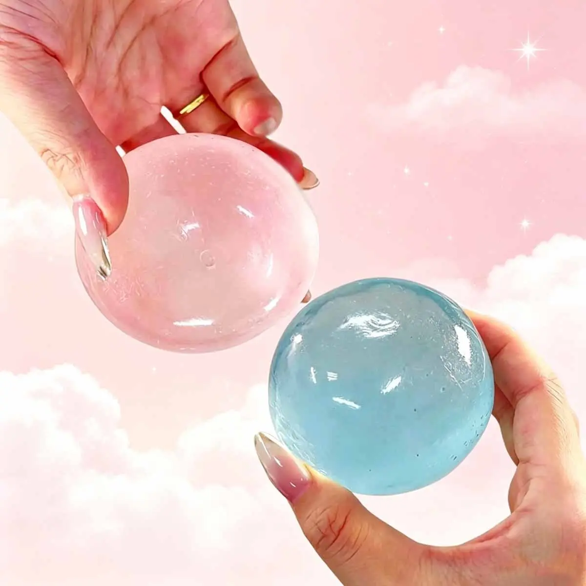 2-piece set of moldable slow return coconut oil squeeze balls, squid balls, 6cm round malt stress relief toys, ideal gifts for festivals and parties, Slow Rising Squishy, Fidget Sensory Squishies