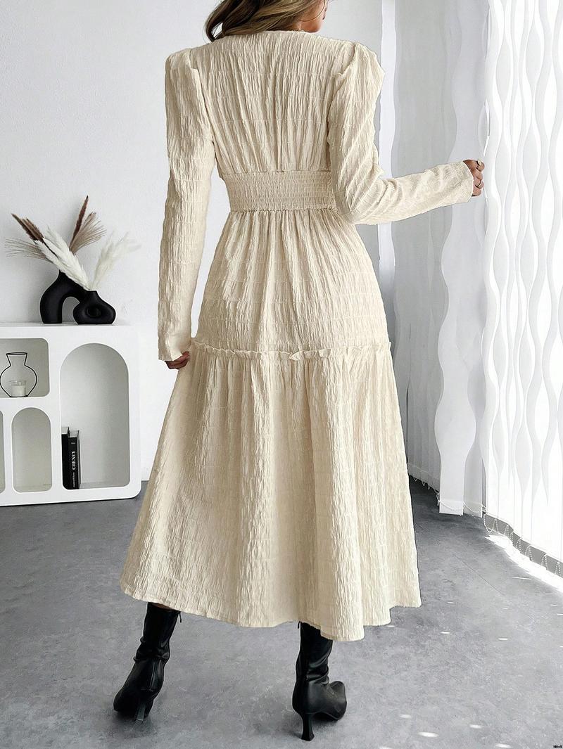 Dress A-Sleeve Lantern Solid Color a é Raffin SHEIN
