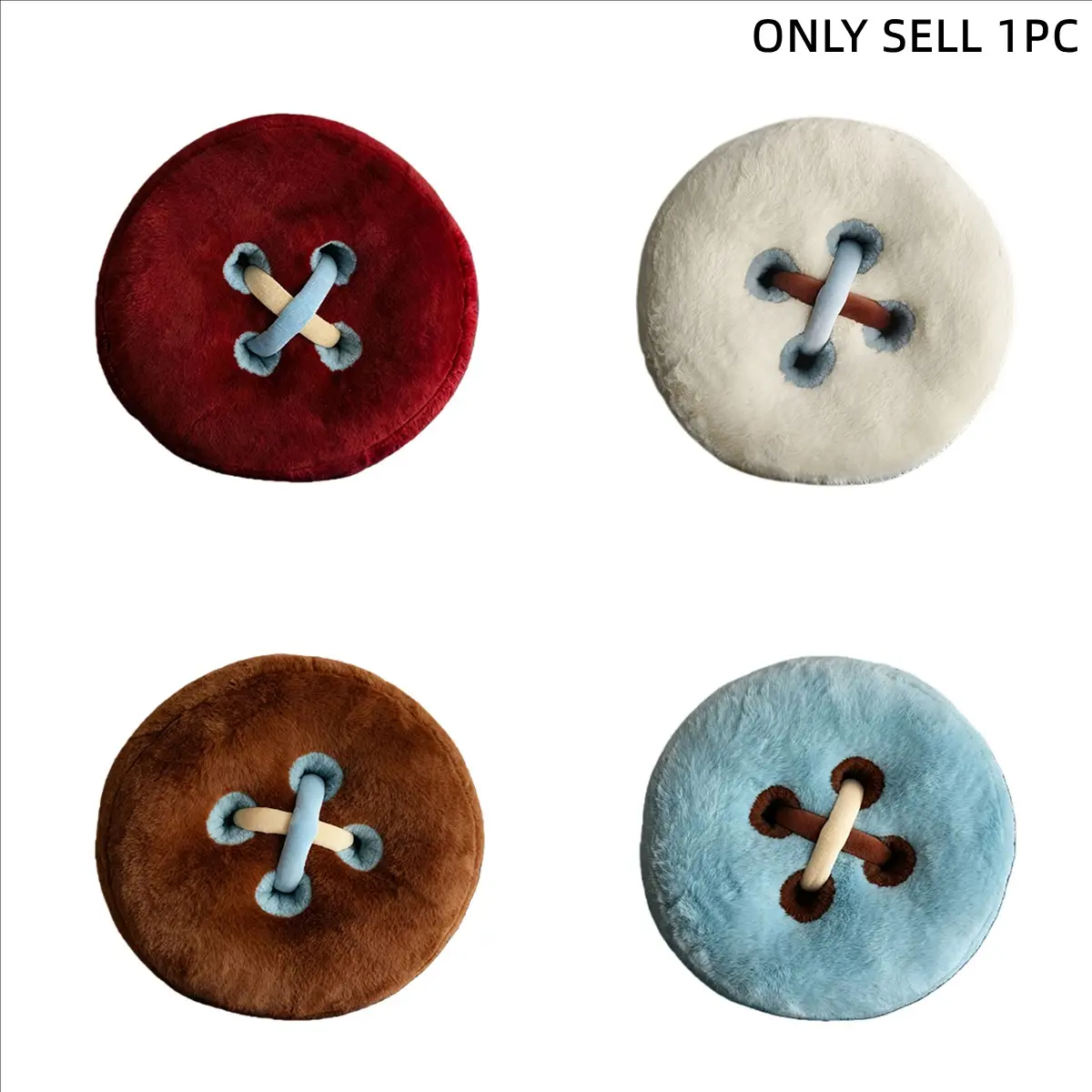 A plush throw pillow with a button-shaped design, made of rabbit fur for a luxurious feel. It’s soft and perfect for hugging, making it an exquisite pillow gift for someone special. Perfect for Valentine’s Day, Christmas, birthdays, New Year’s,celebration