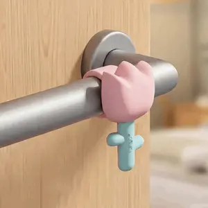 Doorstop Anti Slip Door Knob Cover Anti-Collision Tulip Silicone Doorknob Sleeve Cute Door Handle Gloves Living Room