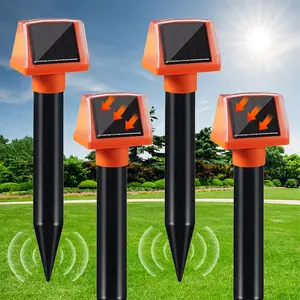Solar Powered Ultrasonic Animal Repeller, Smart Light Sensor Rodent & Snake Deterrent, Eco-Friendly Pest Control Device