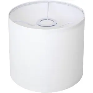 Small Handcrafted White Linen Drum Lampshade, 8.66" Top x 8.66" Bottom x 7.87" High, Easy Assembly Replacement Lamp Shade for Table Lamps, Floor Lamps and Pendant Light