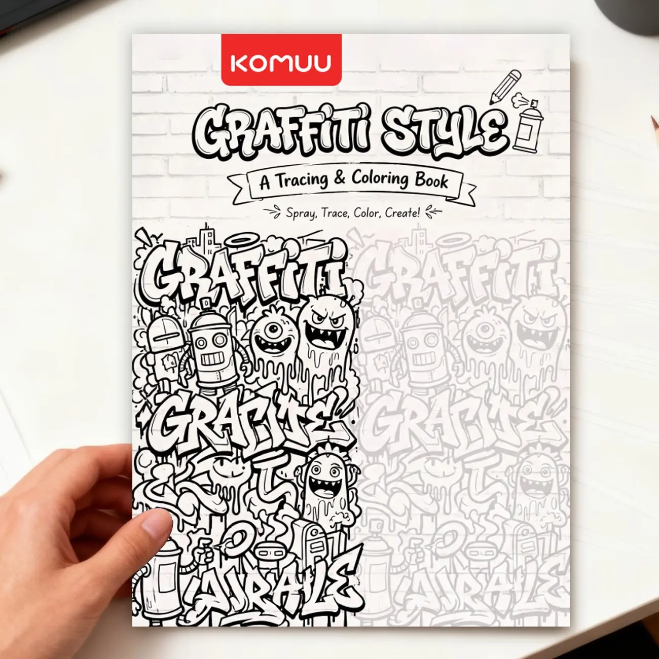 [My First Coloring Book], Thick Paper, Smooth Surface, Non-Translucent, Creative Graffiti Lines, Reference Pages, Art Supplies, 14.8x21cm