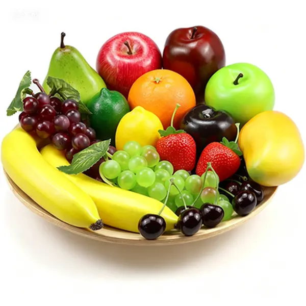 Lifelike Artificial Fruit Pack, 20 Pcs Fake Fruits for Decoration Party, Realistic Faux Apples Bananas Table Centrepieces, No Rotting Needed, Reusable Home Kitchen Decor, Lifelike Faux Fruit Set for Event Centerpieces