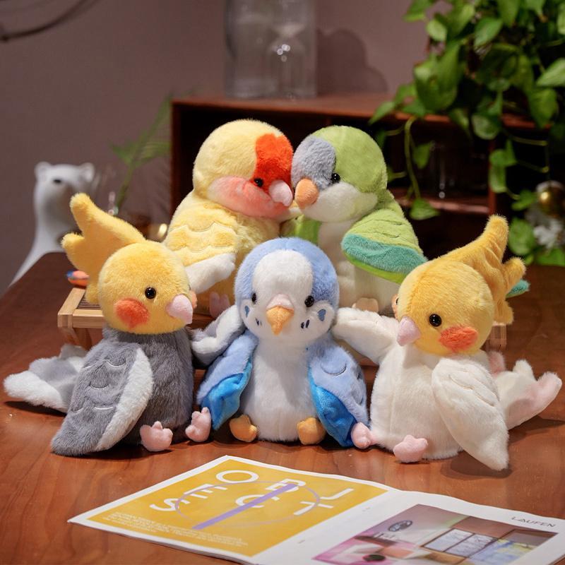 Bird Soft Stuffed Toys Doll Parrot Cosplay Plush Doll Educational Baby Toy Kawaii Cockatiel/Budgerigar/Monk Parakeet Hand Puppet