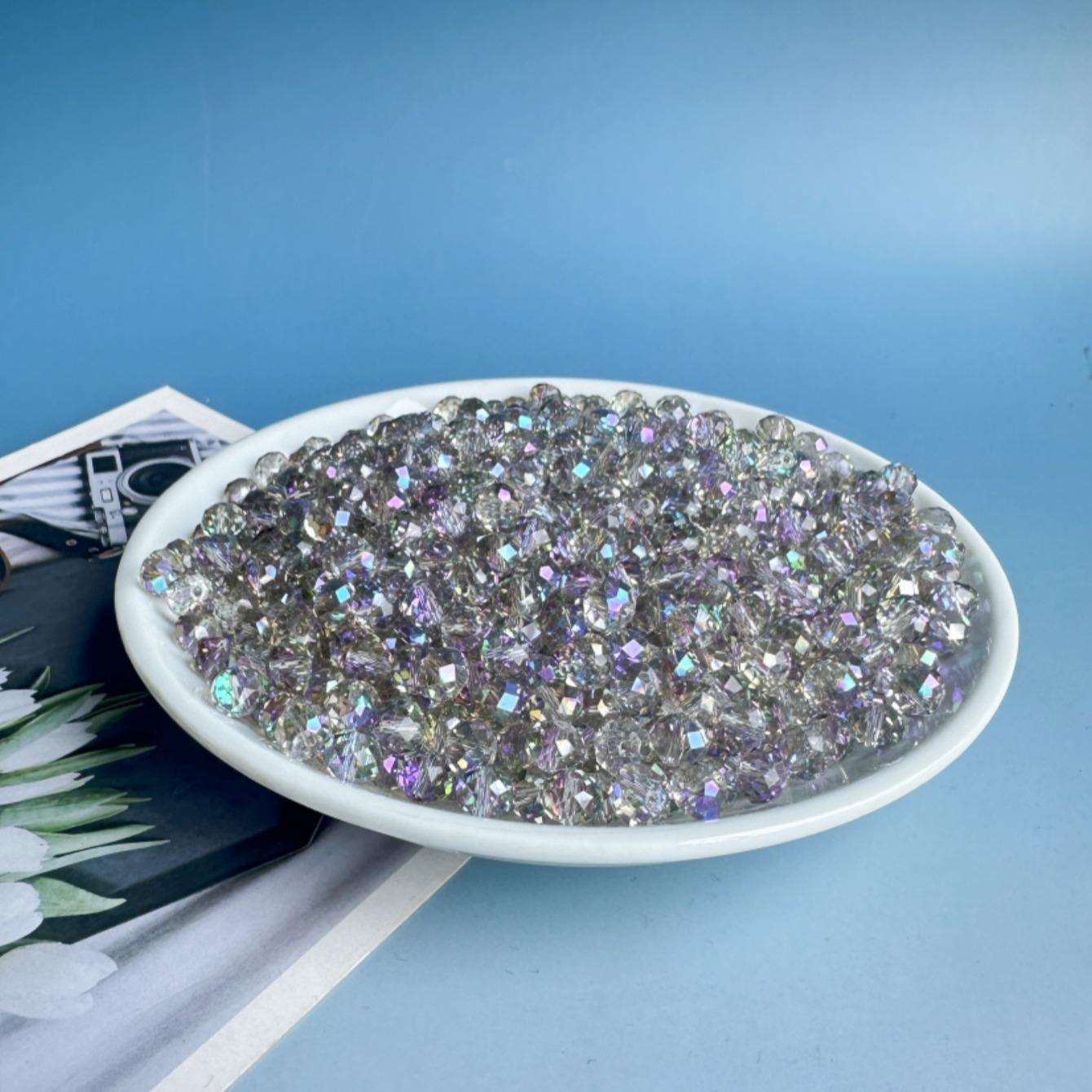 8mm Glass Bead, 100pcs/set Transparent High Gloss Bead, DIY Jewelry Making Supplies for Necklace Bracelet Earrings Pendant, Crafts