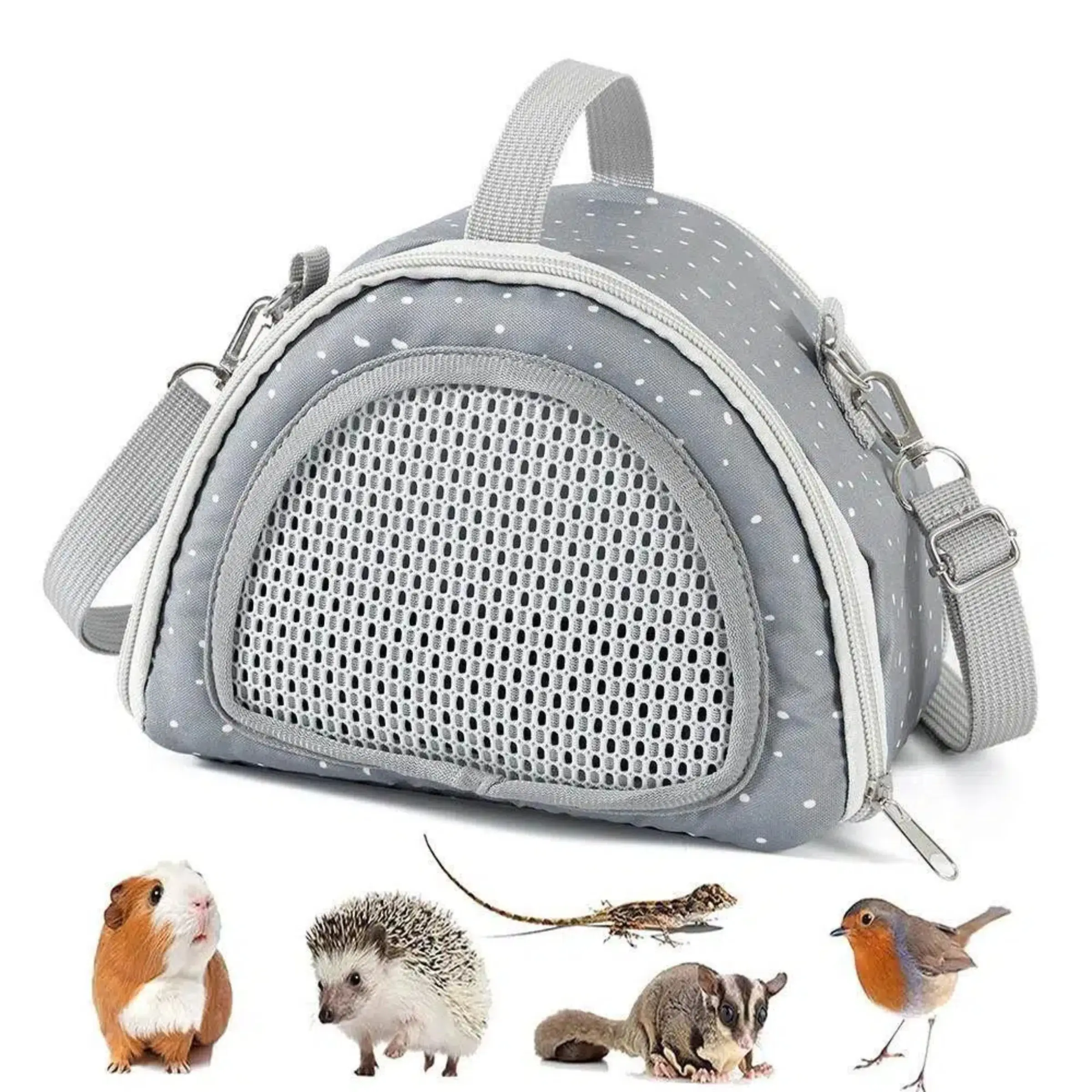 Portable Pet Carrier for Hamsters, Squirrels, Hedgehogs, Sugar Gliders, Rabbits, Birds, Outdoor Crossbody Bag, Comfortable Vision, Outside
