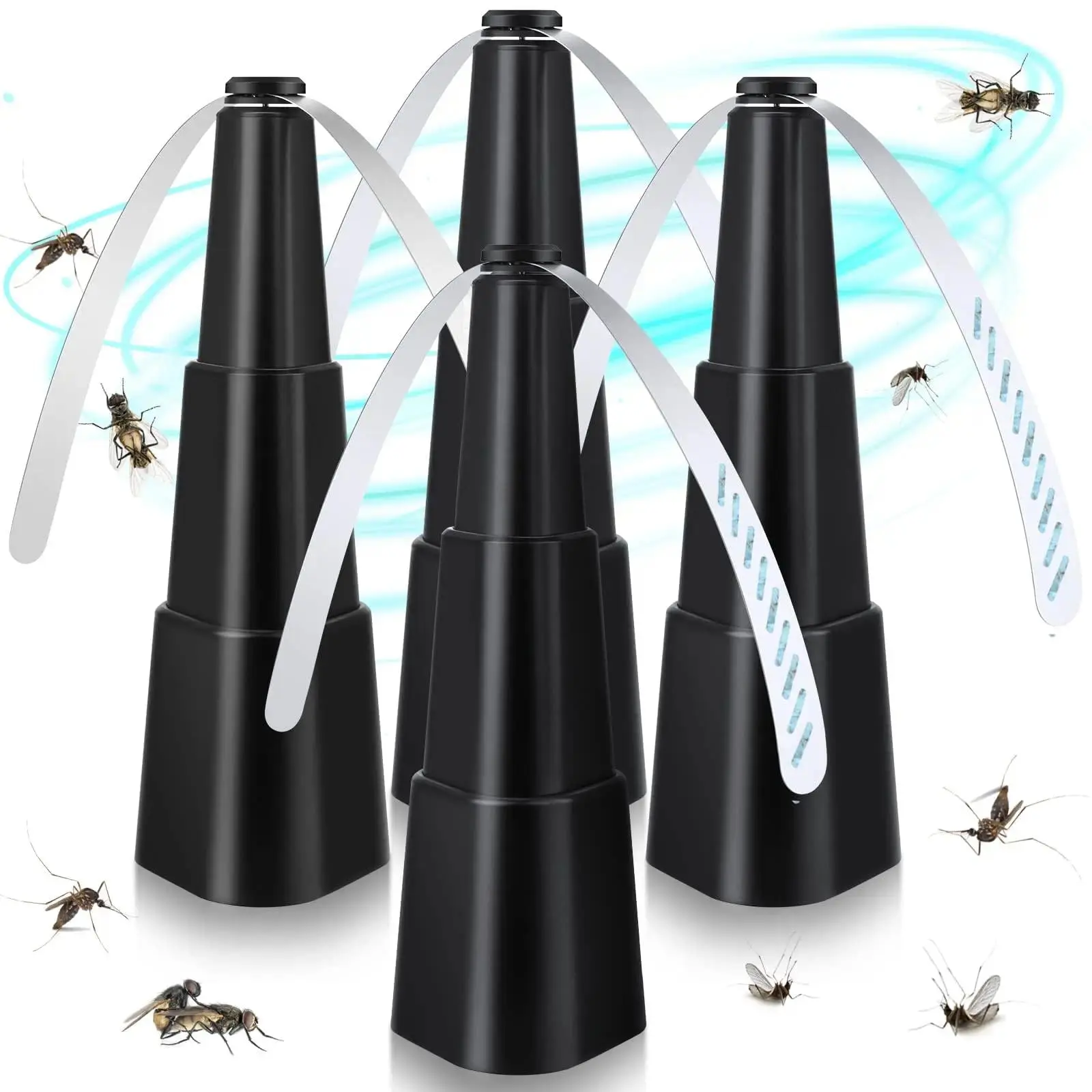 2 Pack Bug Repellent Table Fans, Rotating Holographic Fly Fan for Indoor & Outdoor Use, Portable Mosquito Repellent Desktop Fan, Perfect for BBQ, Picnic, Patio Dining, Camping and Outdoor Parties