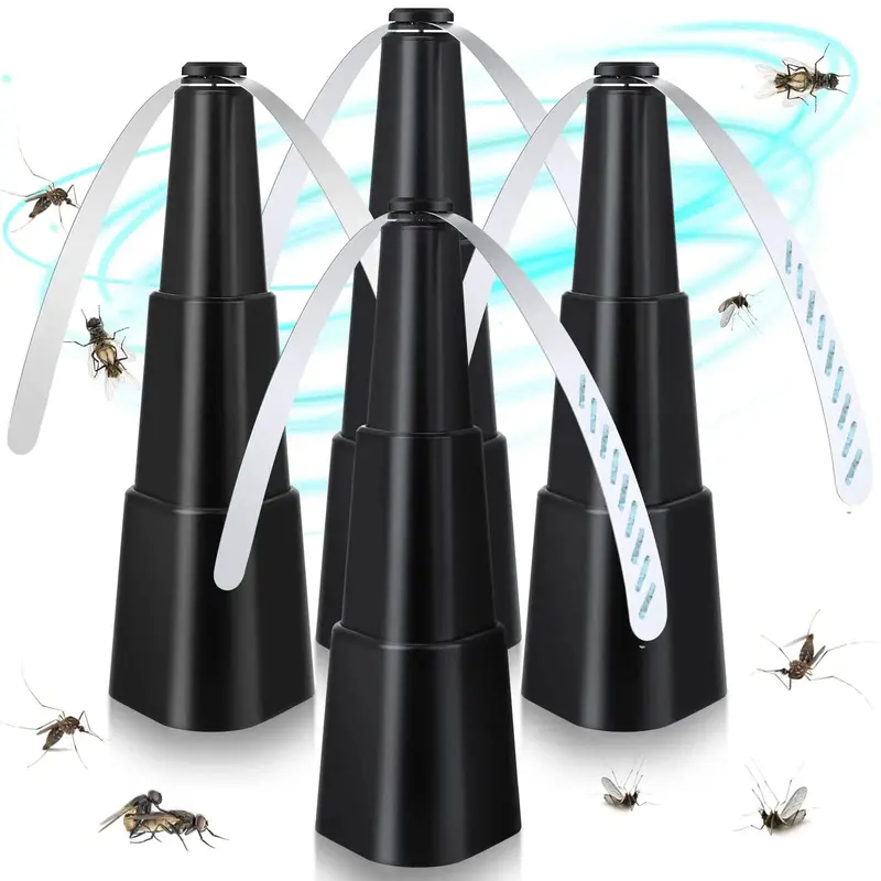 Chemical-Free Fly Repellent Fan 2-Pack - Lightweight Portable Compact Tabletop Bug Repeller with Rotating Holographic Blades, Quiet Insect Control for Dining Tables, Outdoor Camping Essentials Set
