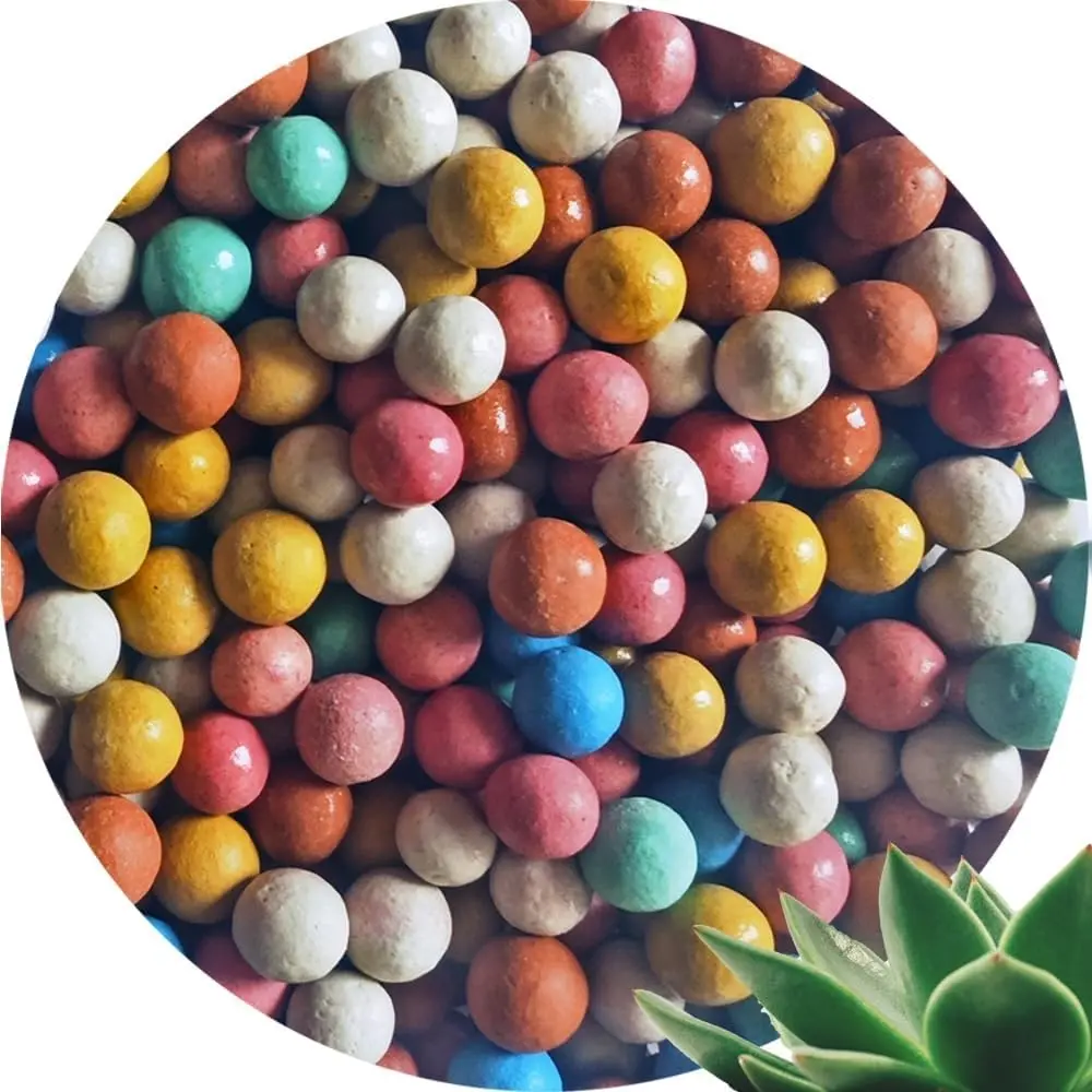 2LBS 8-10mm Colorful Clay Pebbles for Plants, No Soil Splash Multi-Purpose Drainage Rocks for Potted Plants, Aquariums & Hydroponics Perfect for Gardeners & Aquatic Enthusiasts