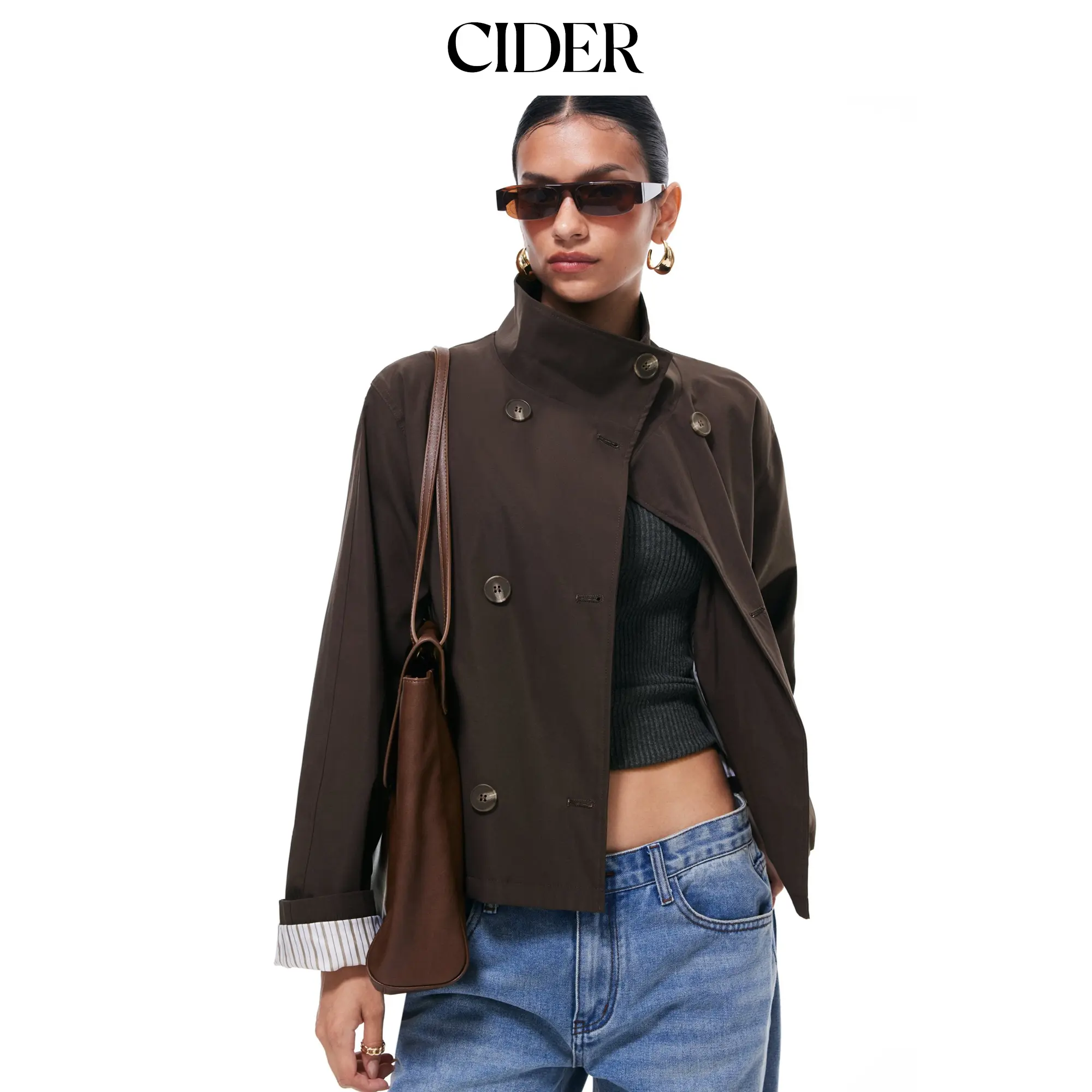 Cider Double Breasted Pea Coat Jacket