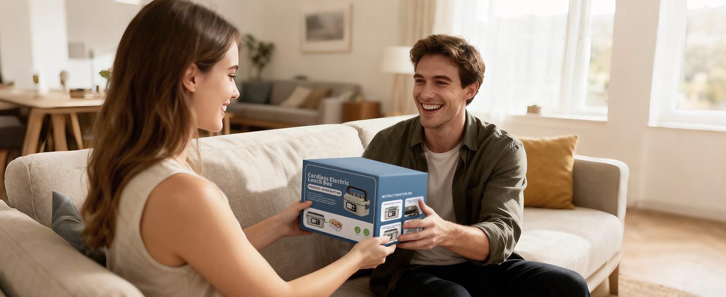 Yofidra Cordless Heated Lunch Box, 24000mAh 100W Electric Lunch Box with Smart Timer, 6.3-Cup Super Large Lunchbox for Men & Women, Portable Food Warmer with Insulated Bag for Outdoor/Office, Black