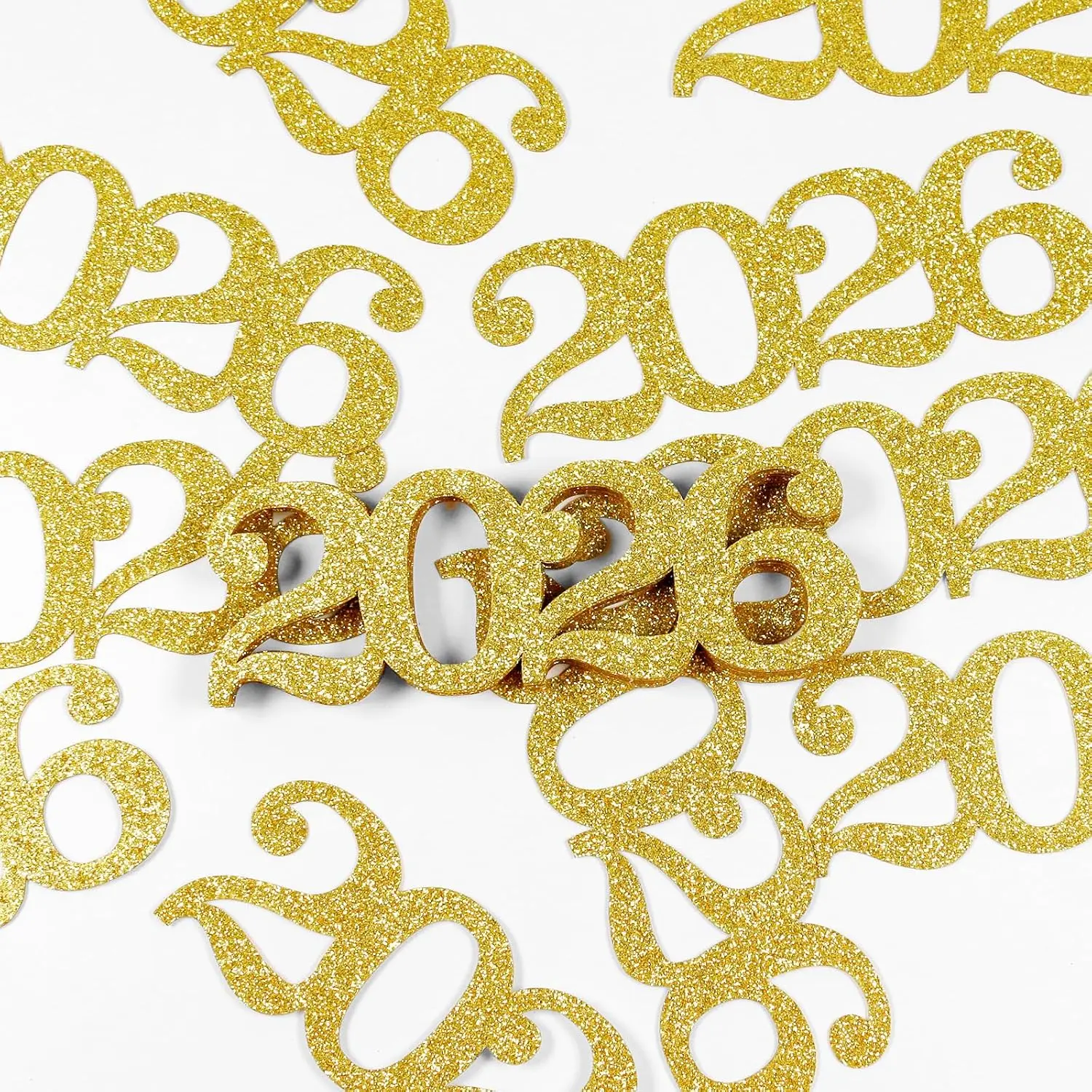 24 count 2026 Graduation Table Confetti | 5.4" x 3.8" Double-sided  Glitter Confetti Class of 2026 Prom Graduation Party Supplies
