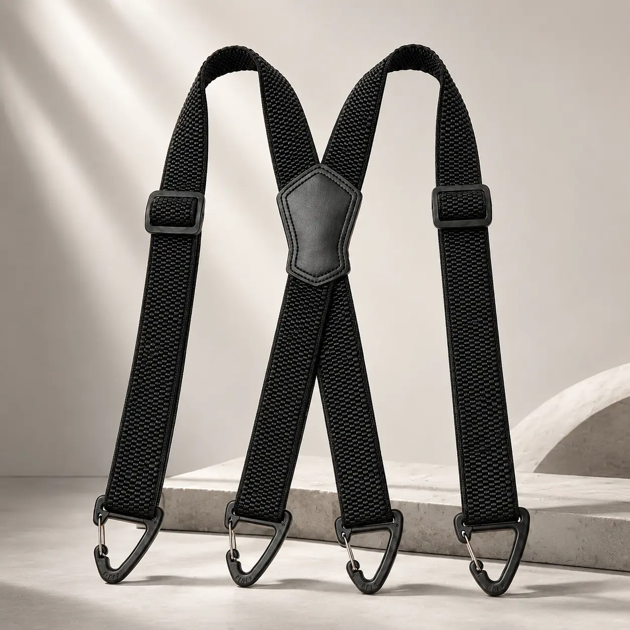 Invisible Hidden Suspenders for Men, 1.48 Inch Wide Heavy Duty Work Suspenders, Under Clothing Wear X Back Design, 4 Strong Clips for Jeans Pants, Comfortable Elastic Braces for Men Women