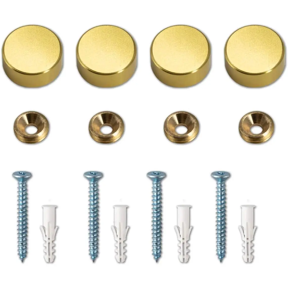 Decorative Screw Caps,Solid  Alloy Cap Mirror Screws Decorative Screw with Caps, 0.6", Polished