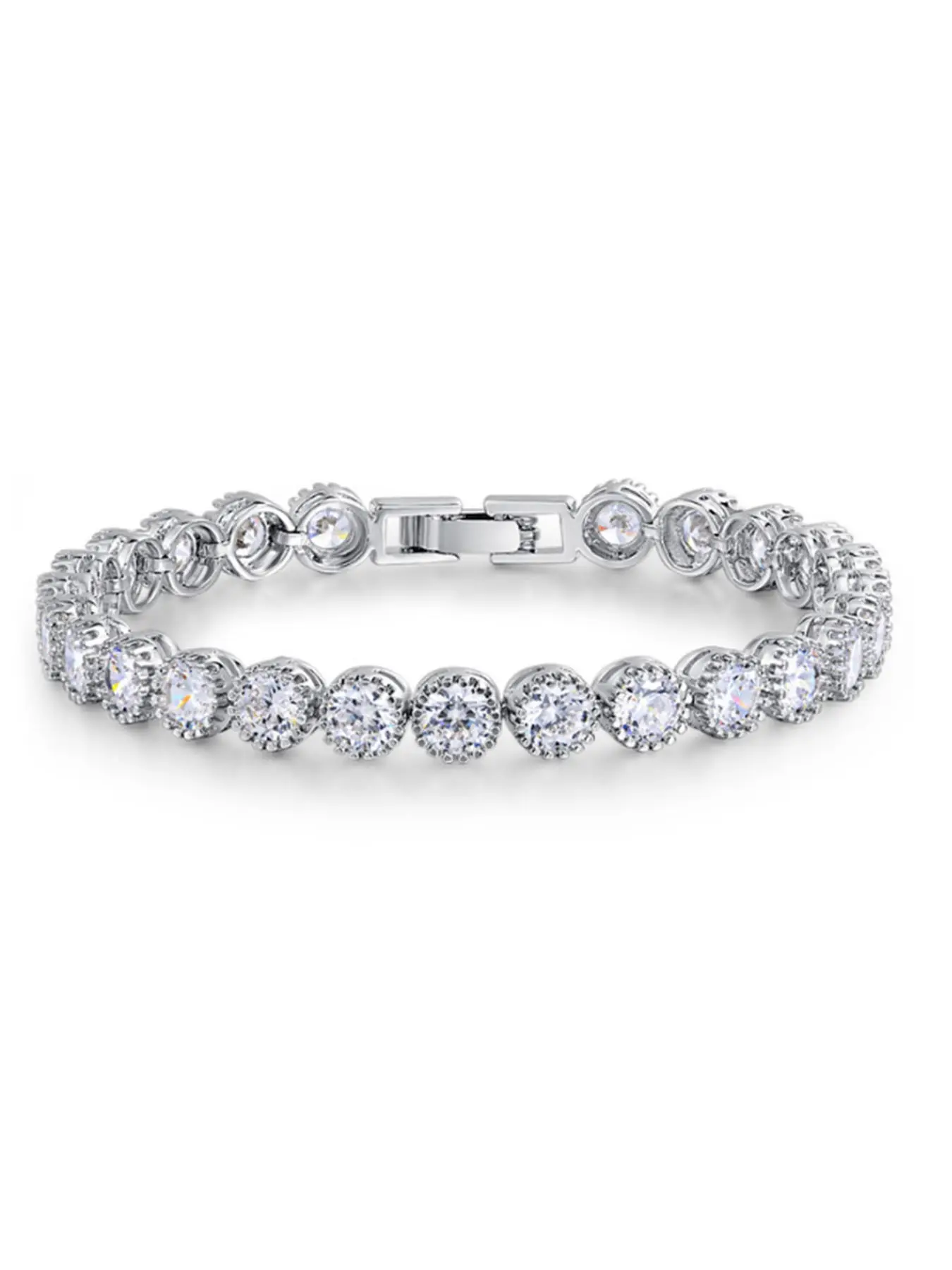 Fashion Versatile Classic Tennis Bracelet, Inlaid with Sparkling Cubic Zirconia, Adjustable Size 6-9 Inches, Perfect Gift for Her