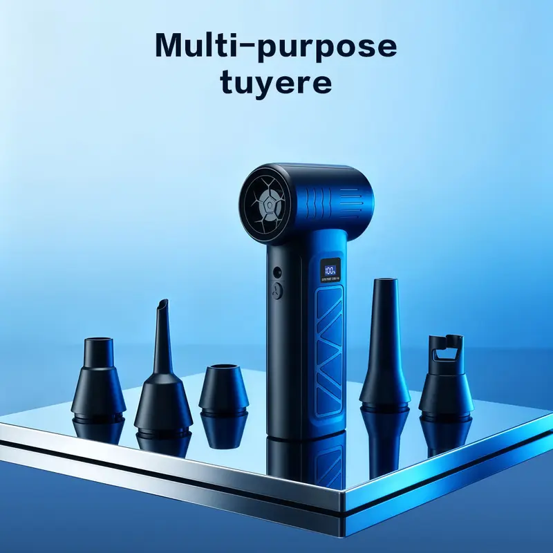 Portable handheld turbojet fan, high-speed portable air blower, rechargeable digital display mini dust collector, suitable for keyboard cleaning, car dust removal, outdoor blowing, multifunctional blowing effect