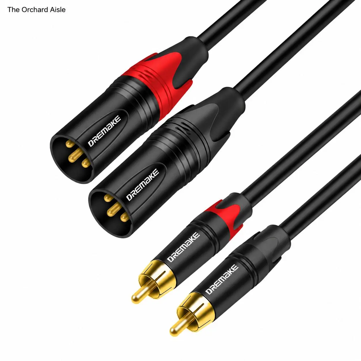 Professional Balanced XLR to Dual RCA Audio Interconnect Cable - Oxygen-Free Cu Conductors, Gold-Plated Connectors, Braided Shielding for Studio Mixing, Home Theater Equipment