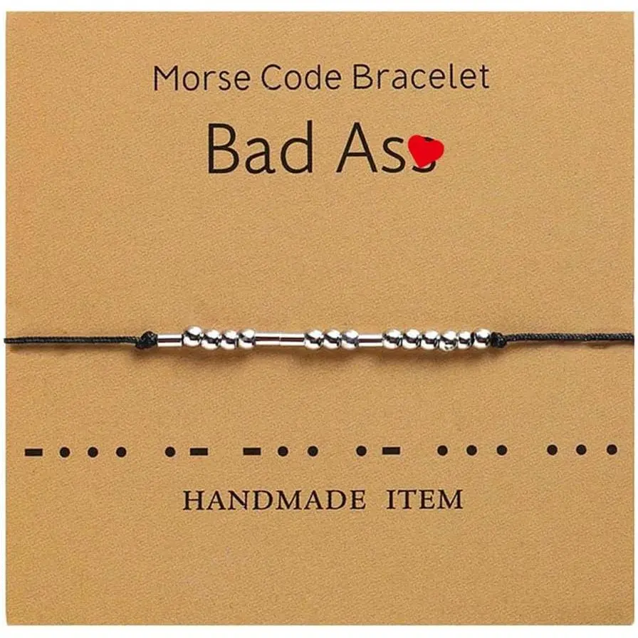 Morse Code Bracelets for Women,  Beads Adjustable Bracelet Inspirational