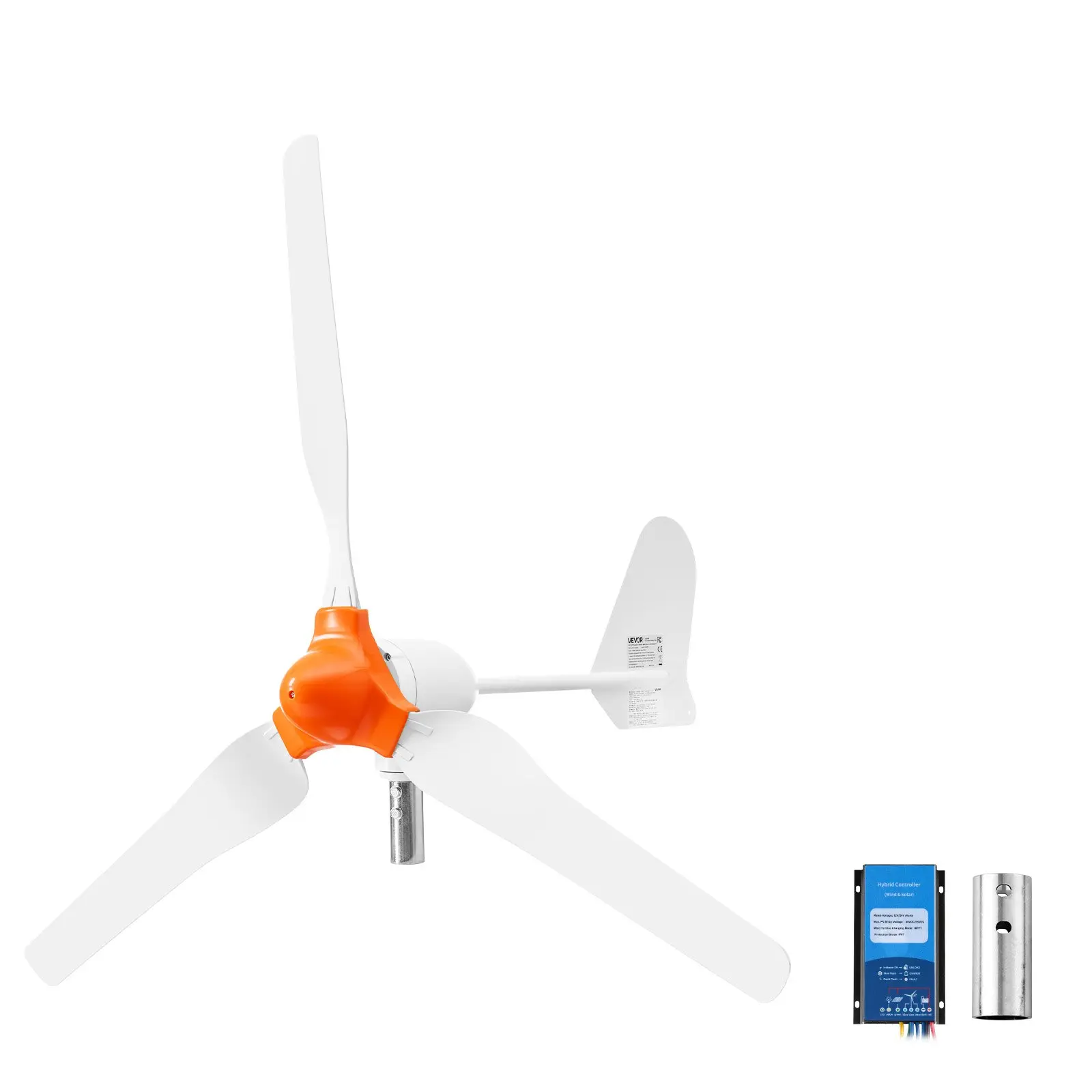 VEVOR 1000W 12V Wind Turbine Generator, 3-Blade Wind Turbine Kit with Wind/Solar Hybrid Controller, Efficient 3-Phase AC Permanent Wind Power Generator for RV Boat Home Farm (Tower Pole Not Include)