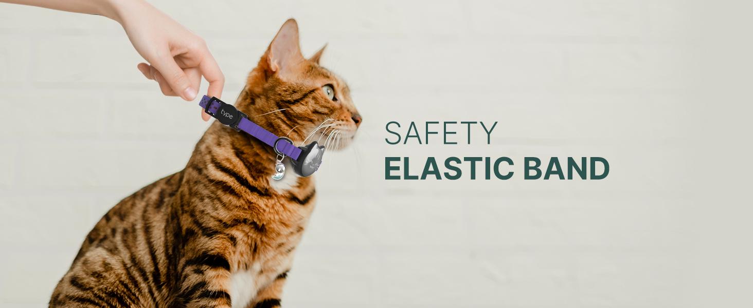 Waterproof Airtag Cat Collar, Breakaway Cat Airtag Collar with Luminous & Reflective Fish Pattern, Lightweight Kitten Collar for Apple Air tag, Hidden GPS Tracker Holder for Cats, Kittens(9-13")