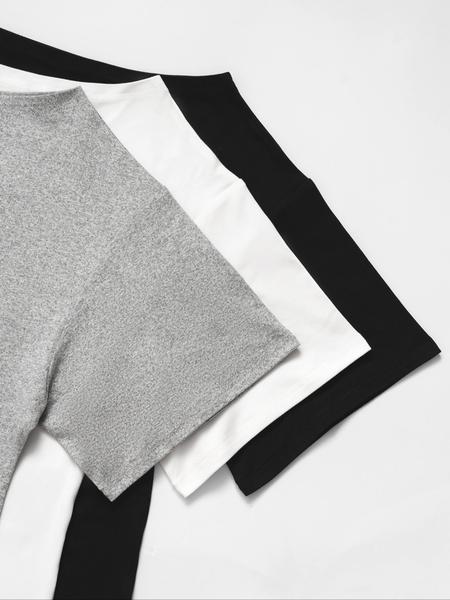 Women's Off-Shoulder Loose Casual Short Sleeve T-Shirt Set of 3, Comfortable Summer Tops for Daily Wear, Stylish and Versatile