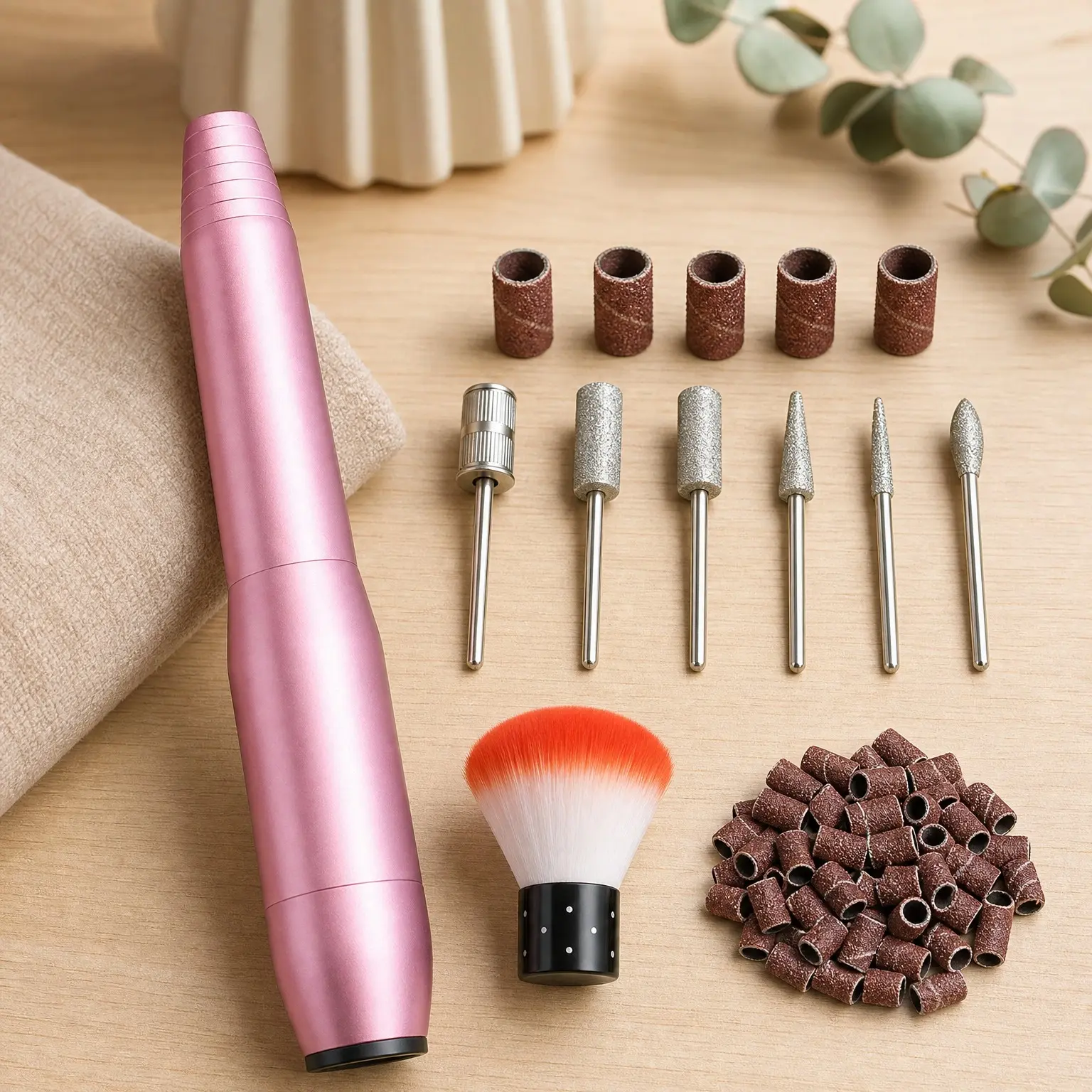 Portable Electric Nail Drill File Machine with Acrylic Nail Kit Set, Professional 20000rpm Manicure Pedicure with Sanding Bands, Brush, Nail Art Gel Polish Tips & ClippersGift
