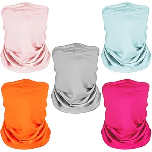 5 Pack Neck Gaiter Face Cover for UV Sun Protection, Dustproof Breathable Cooling Gator for Men Women Outdoor Sports