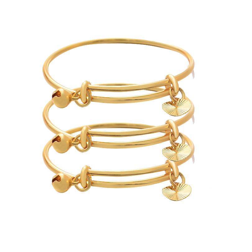 Ethiopian /Arab/African Lucky Bell Baby Kids Children Gold Color Birthday Bangle Bracelet Jewelry Gift