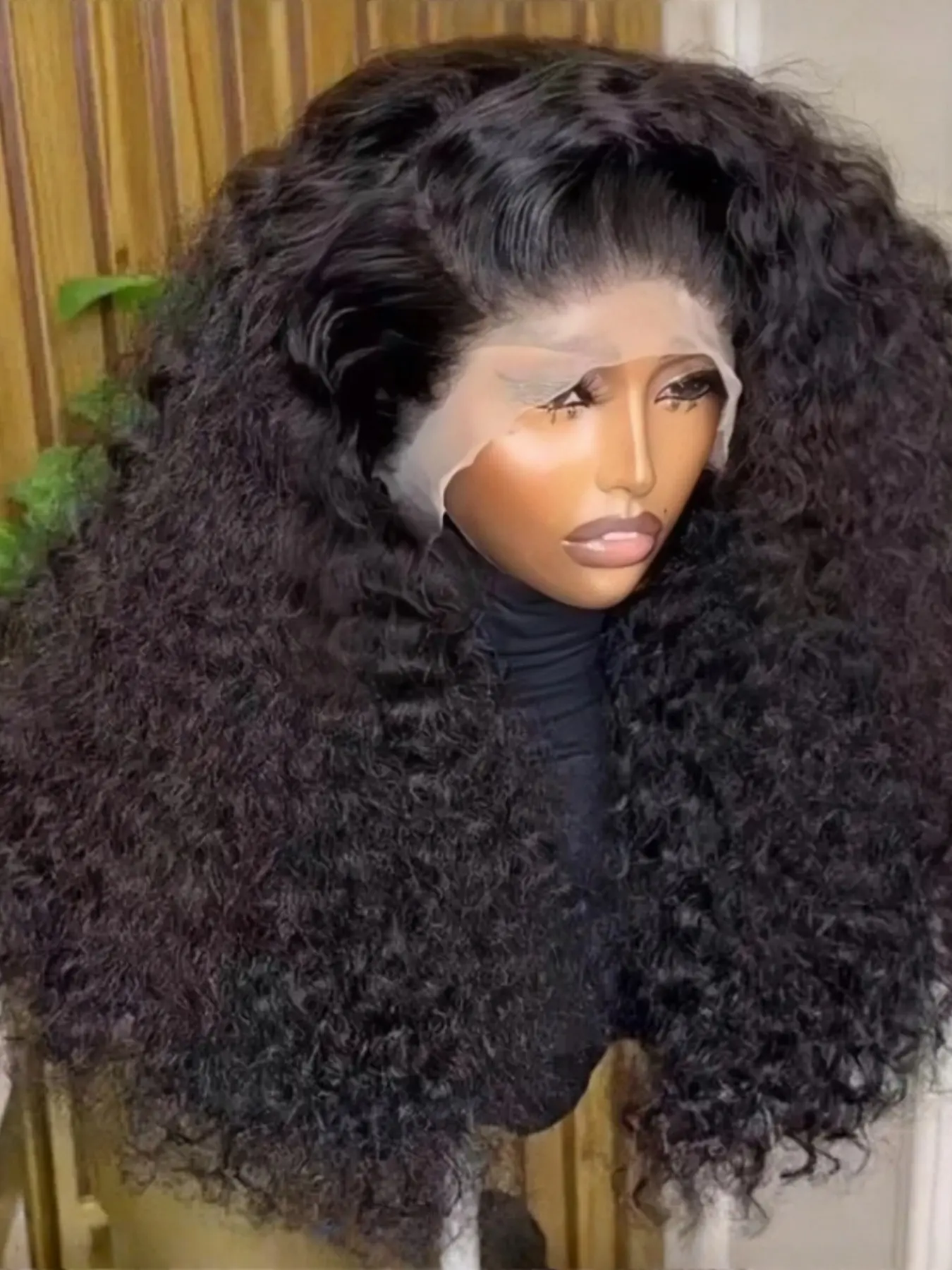 Soft Glue-Free Small Curl Wig, 26 Inches Long, 180% Density, Daily Curl Style, 13x4x1 Lace Front Full Cap, Heat-Resistant Fiber Hair