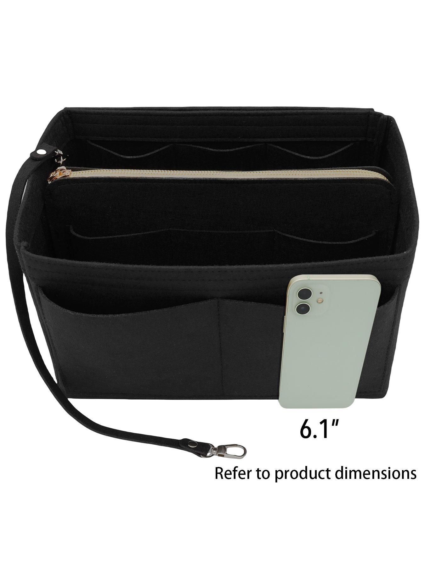 Felt Bag Organizer with Zipper, Multi-grid Bag Organizer Insert, Handbag & Tote Shaper for Speedy Neverfull Tote, Travel Organization Pouch, Multipurpose Tote Organizer, Travel Essentials Bag