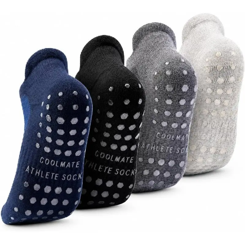 Outdoor sportsware CoolMate Mens Grip Socks, Non Slip Athletic Socks for Pilates, Yoga