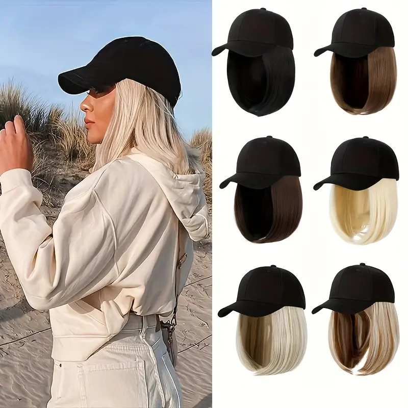 12-inch Black Synthetic Wig with Short Cap and Hair Cap