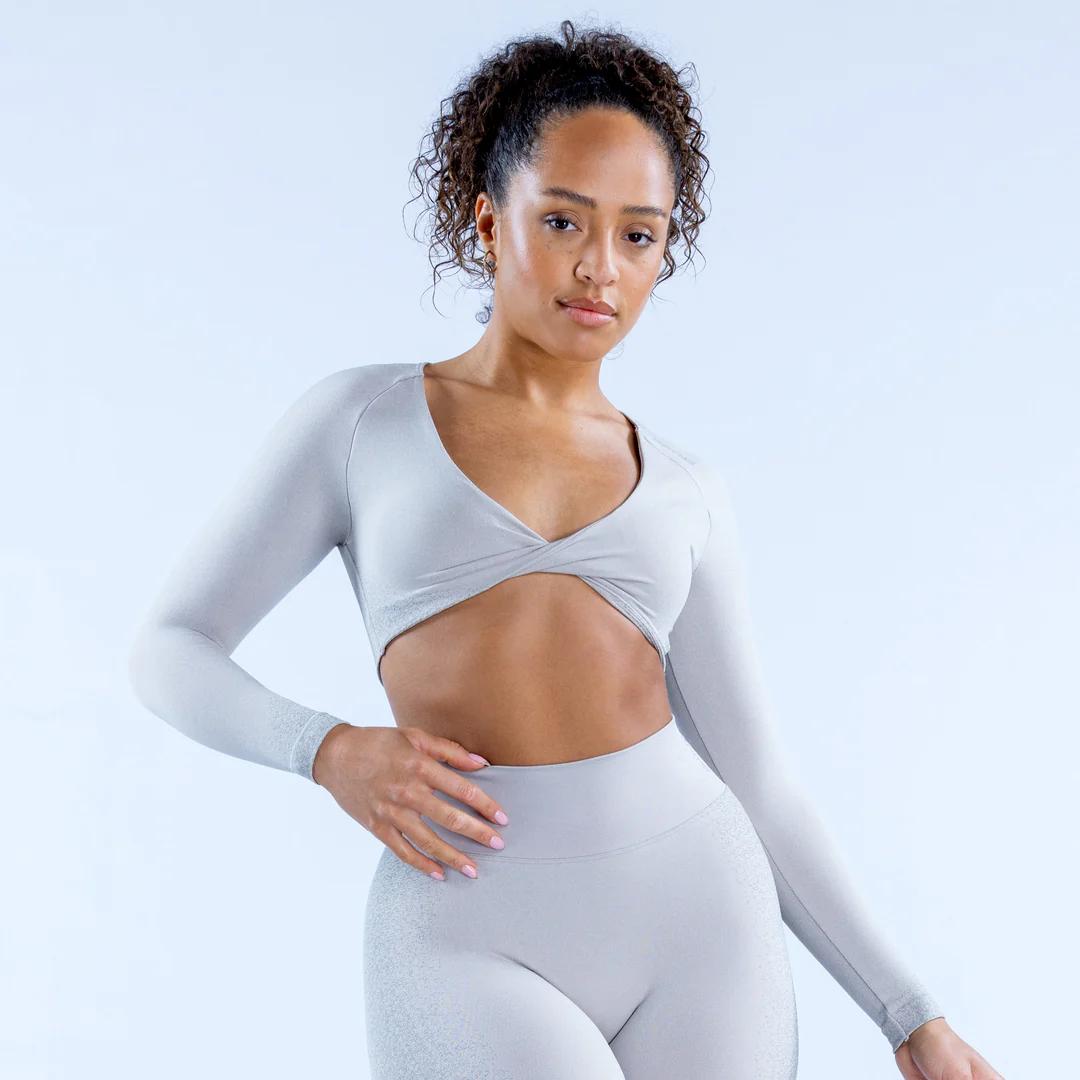 Dfyne Ignite Women's Seamless Long-Sleeve Twisted-Out Loose Fit Fitness Top