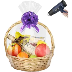 Shrink Wrap Bags for  Baskets 20 Pack 24x32 Inch Clear Cellophane Basket Bags PVC Heat Seal  Bag for Easter Halloween Christmas Valentine's Day Mother's Day