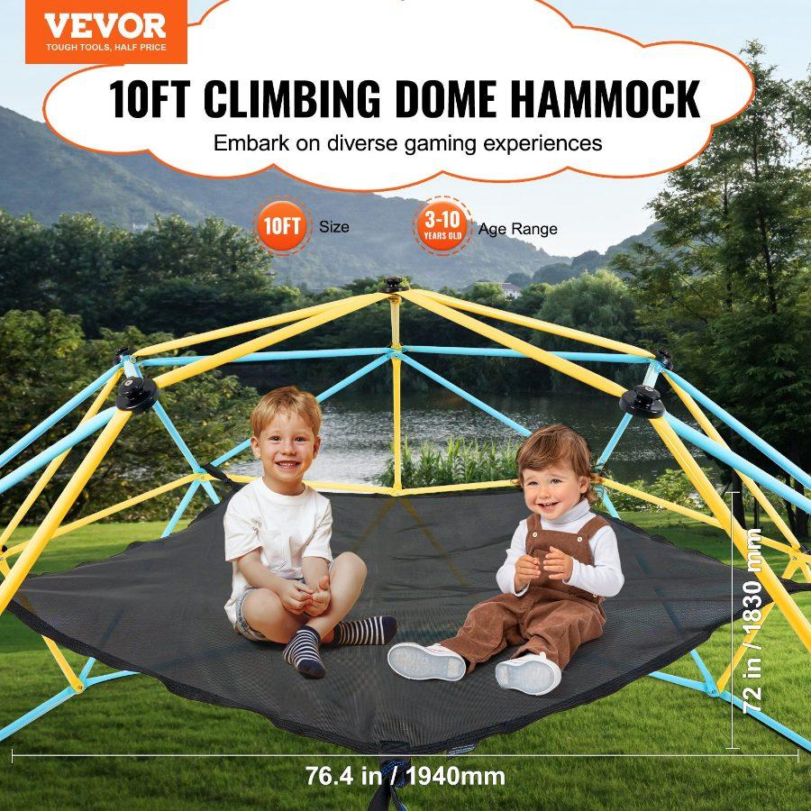 SummerWinsVEVOR Dome Climber Hammock, Climbing Dome Hammock Suitable for 10ft Dome Climbing, Load-Bearing 350 Pounds, Pentagon Jungle Gym Hammock for Outdoor, Accessory for Climbing Dome, (Hammock Only)dealsforyoudays