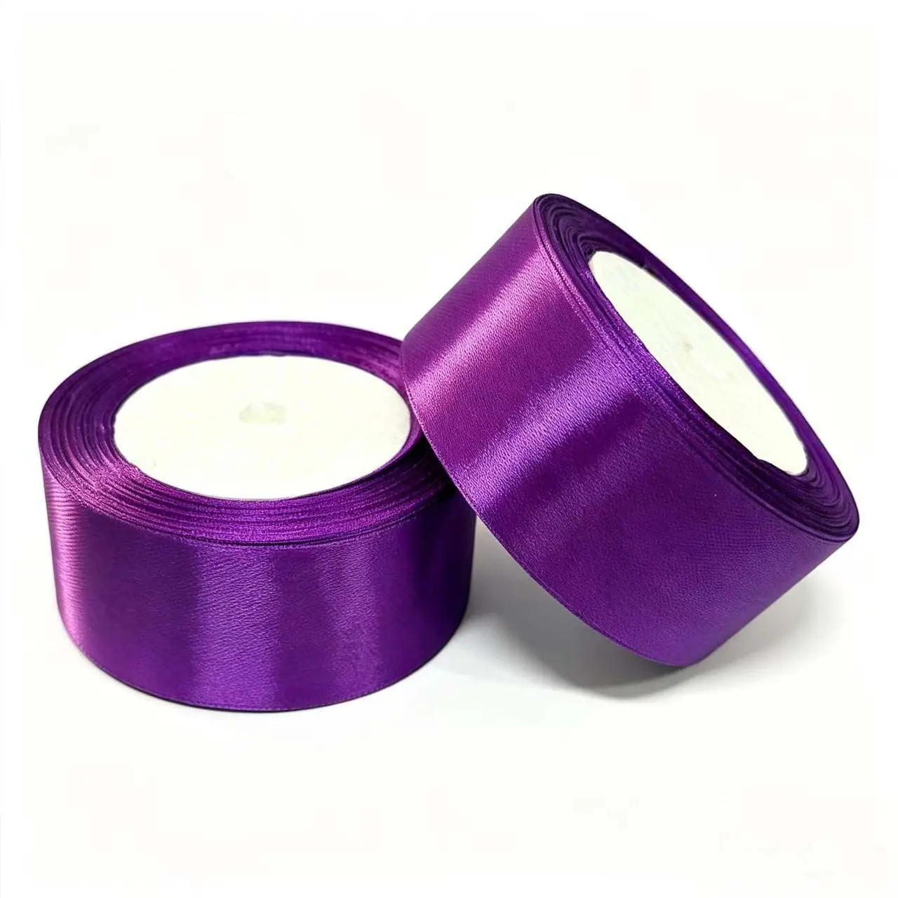 2 Rolls 4cm X 25 yards per roll, Solid Color Fabric Ribbon, DIY Craft Supplies, Party Wedding Decor, Gift Wrapping, Holiday Bows, Sewing Ribbon