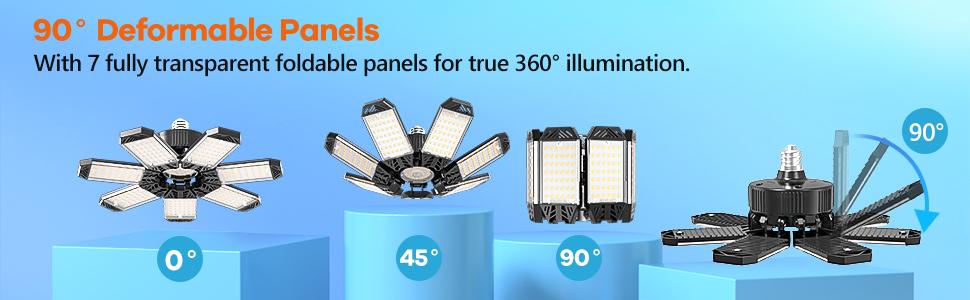 LED Garage Light 160W Deformable Bright Shop Ceiling Bulb Lamps, Led Workshop Ceiling Light, E26/E27 6500k Daylight Ultra Bright Garage Lighting, Deformable 7+1 Adjustable Panels Basement Bulb For Barn, Warehouse, Garage LED Garage Light 160W Deformable Bright Shop Ceiling Bulb Lamps, Led Workshop Ceiling Light, E26/E27 6500k Daylight Ultra Bright Garage Lighting, Deformable 7+1 Adjustable Panels Basement Bulb For Barn, Warehouse, Garage
