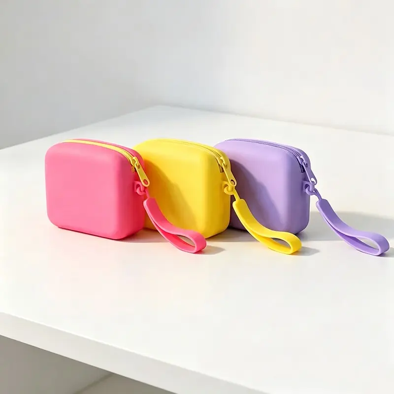 3-Pack Silicone Mini Multi-Functional Storage Pouches, Zipper Seal Design, Ideal for Cables, Cosmetics, Coins, Travel, Daily Use, Pouch Organizer