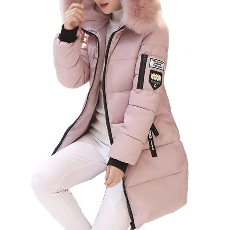 2025NewWinterCoatWomen'sJacketNecklineLongBasicCoatsThickJacketsCottonPaddedOuterwearParkasFemaleClothes
