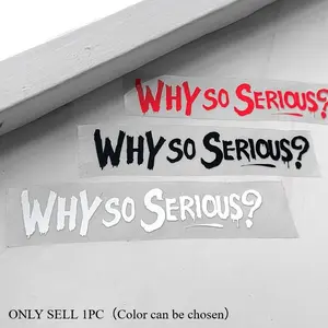 1PC Trendy Rebellious Slogan Logo Sticker For Carry Bags, Decal Sticker, Decorative, Personalized Decor 'WHY SO SERIOUS?' Multi-Color Graffiti For Cool-Style Enthusiasts