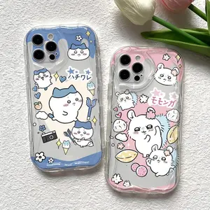 Cute C-Chiikawas Hachiwares Phone Case for iPhone 17 Pro Max Air 16 15 14 Plus 13 12 Mini 11 Pro Max X Xs XR 7 8 3D Creamy Wave Soft Cover